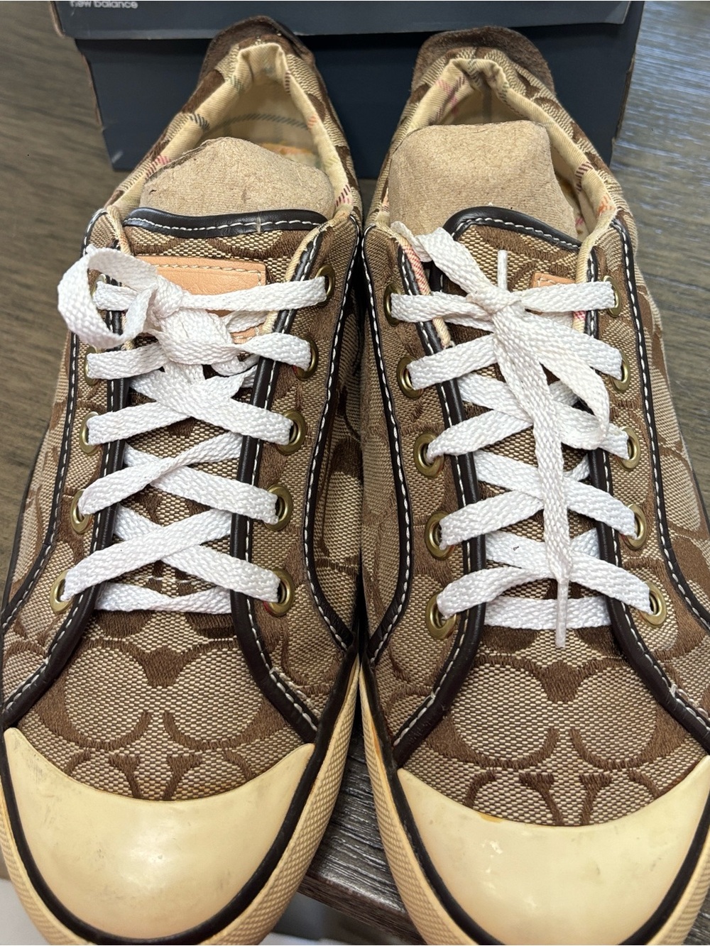 Coach Barrett Canvas Logo Sneakers Brown & Tan US 7B